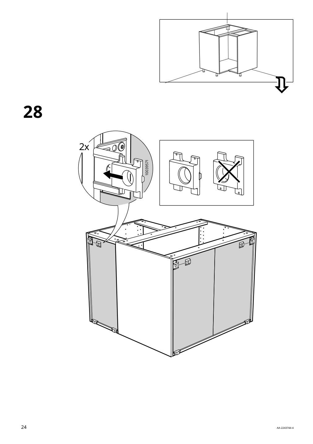 Assembly instructions for IKEA Sektion base corner cabinet frame white | Page 24 - IKEA SEKTION corner base cabinet with carousel 193.774.46