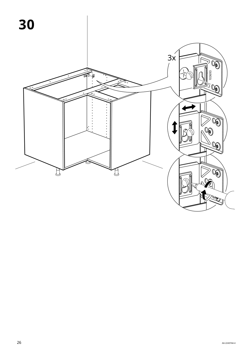 Assembly instructions for IKEA Sektion base corner cabinet frame white | Page 26 - IKEA SEKTION corner base cabinet with carousel 193.774.46