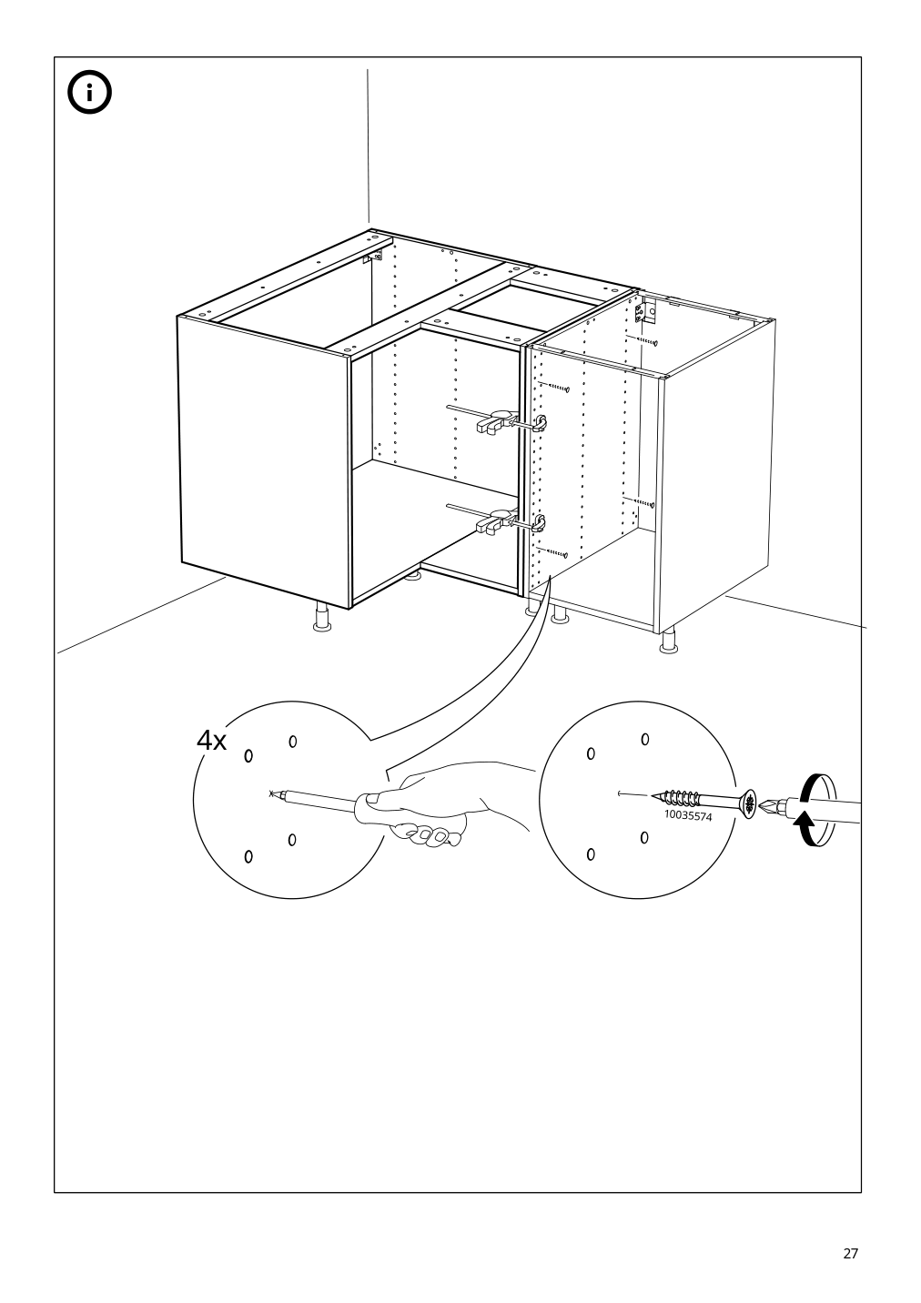 Assembly instructions for IKEA Sektion base corner cabinet frame white | Page 27 - IKEA SEKTION corner base cabinet with carousel 793.839.58