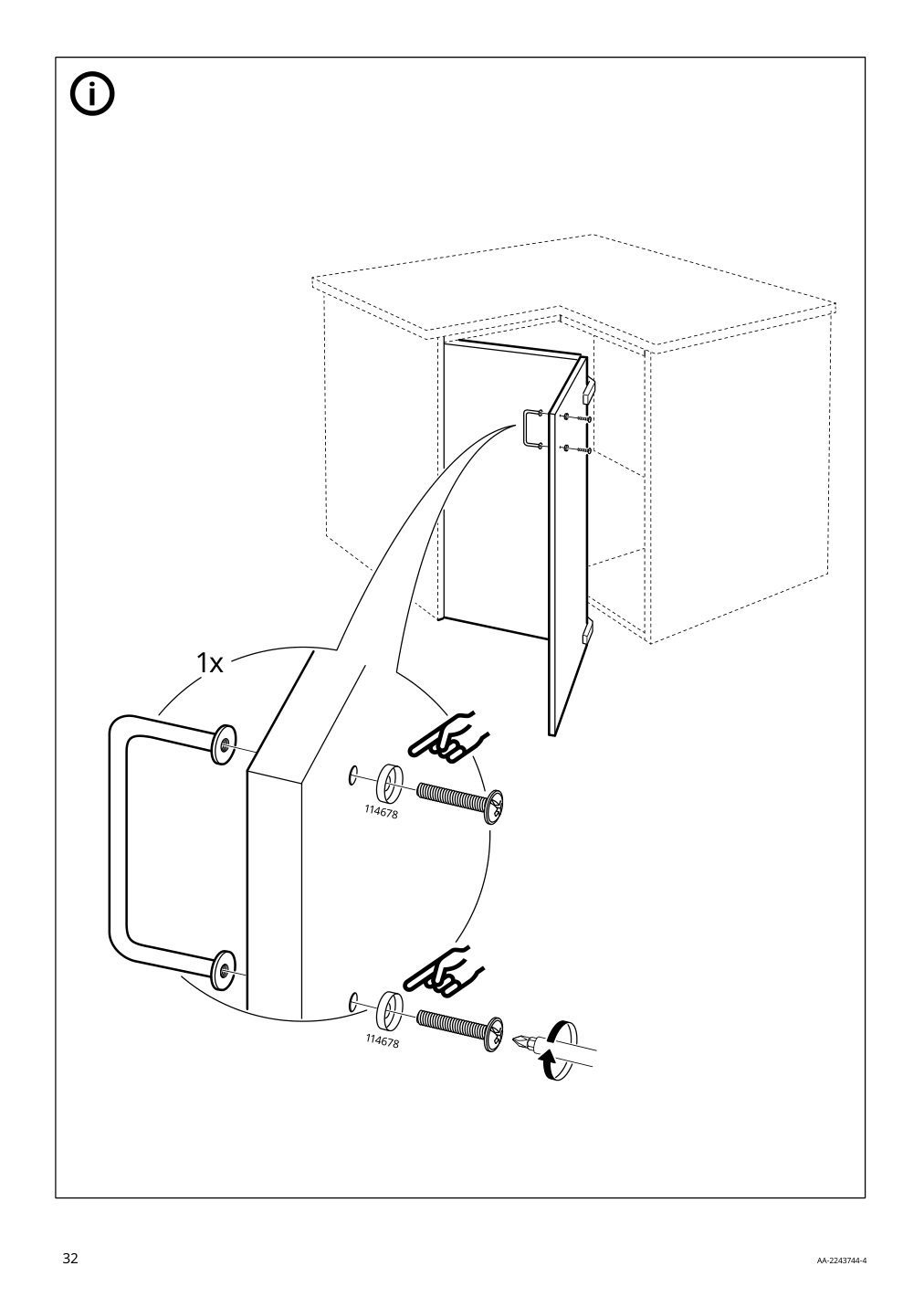 Assembly instructions for IKEA Sektion base corner cabinet frame white | Page 32 - IKEA SEKTION corner base cabinet with carousel 193.774.46