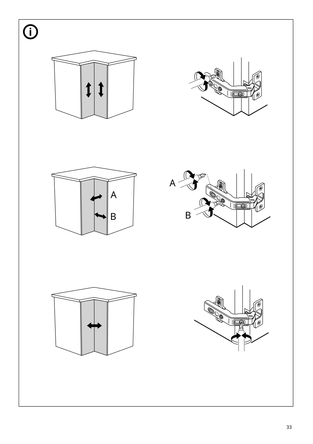 Assembly instructions for IKEA Sektion base corner cabinet frame white | Page 33 - IKEA SEKTION corner base cabinet with carousel 293.394.06