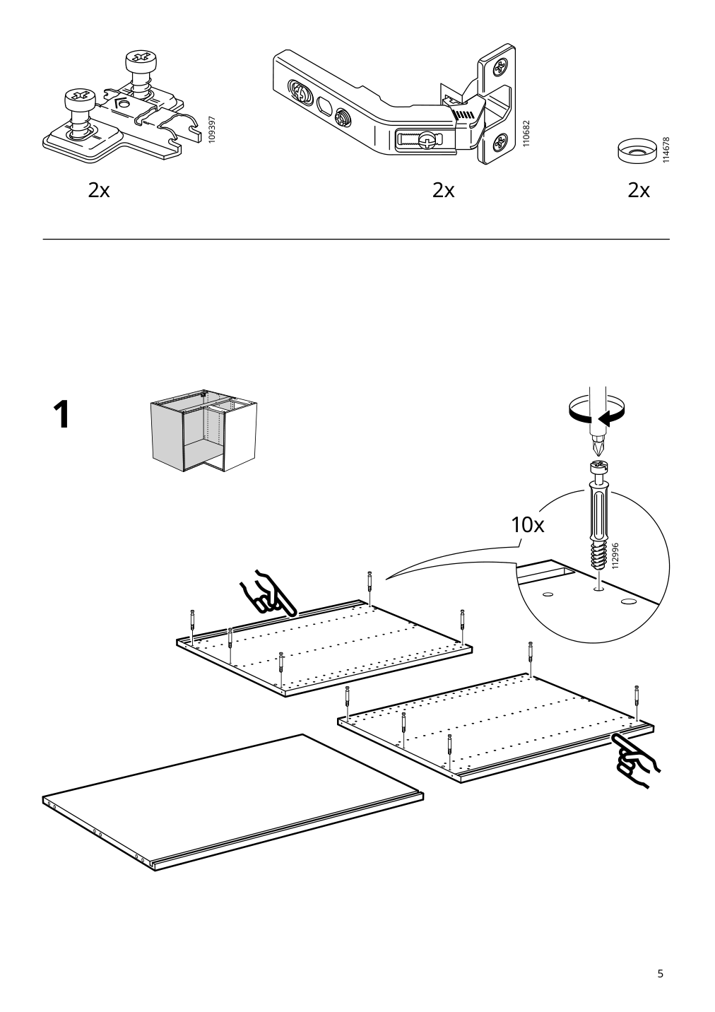 Assembly instructions for IKEA Sektion base corner cabinet frame white | Page 5 - IKEA SEKTION corner base cabinet with carousel 793.839.58