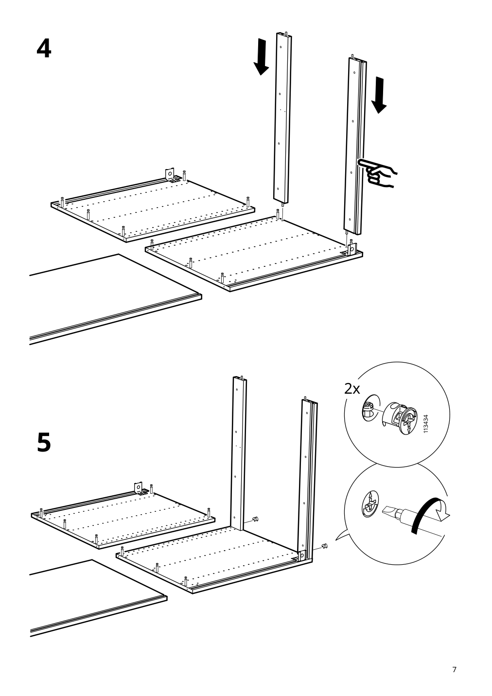 Assembly instructions for IKEA Sektion base corner cabinet frame white | Page 7 - IKEA SEKTION corner base cabinet with carousel 193.774.46