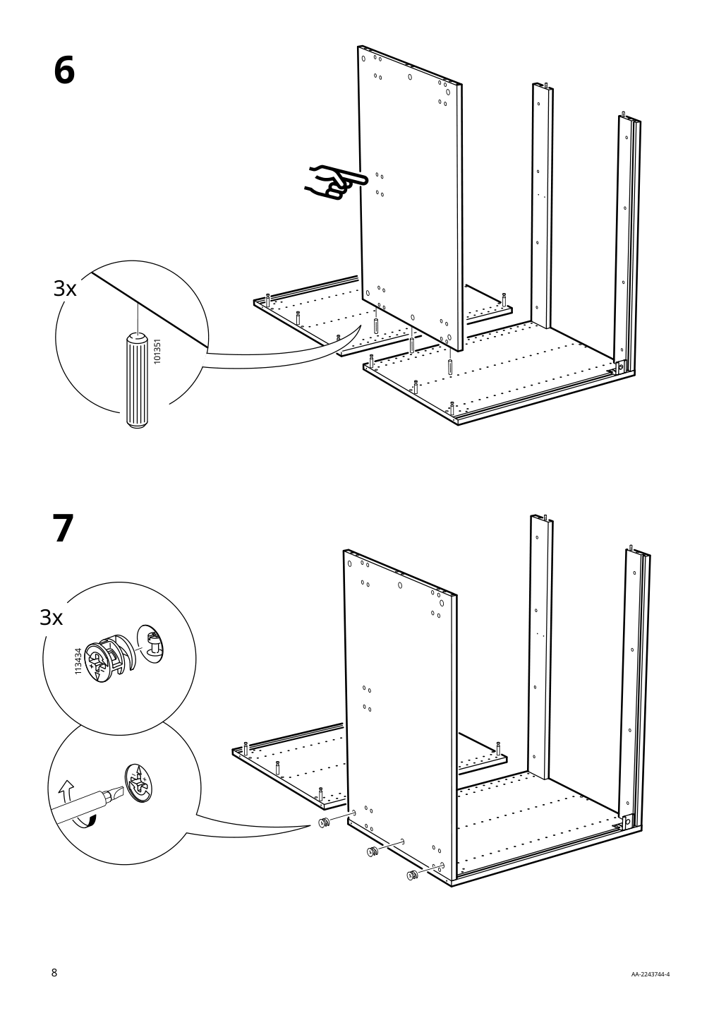 Assembly instructions for IKEA Sektion base corner cabinet frame white | Page 8 - IKEA SEKTION corner base cabinet with carousel 493.222.97