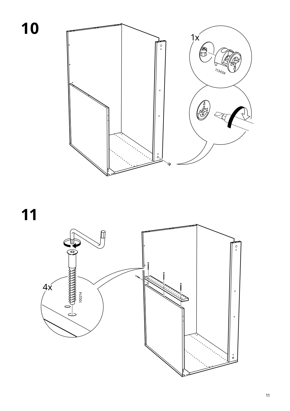 Assembly instructions for IKEA Sektion base corner cabinet frame white | Page 11 - IKEA SEKTION corner base cab w pull-out fitting 194.618.88