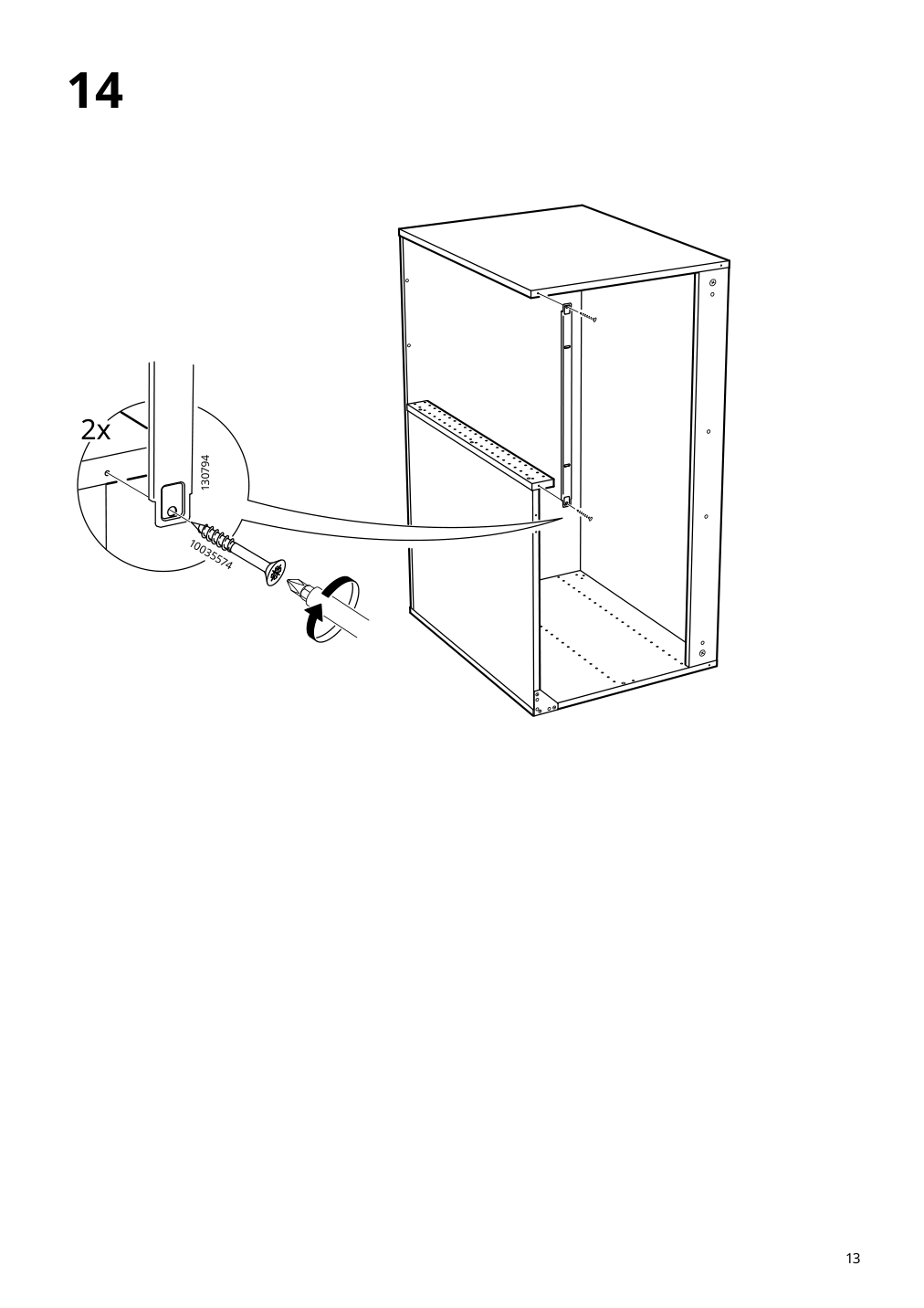 Assembly instructions for IKEA Sektion base corner cabinet frame white | Page 13 - IKEA SEKTION corner base cab w pull-out fitting 594.644.89