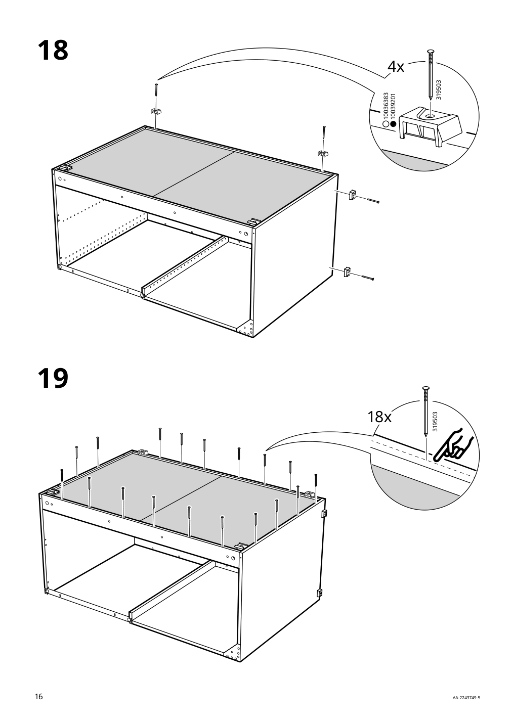 Assembly instructions for IKEA Sektion base corner cabinet frame white | Page 16 - IKEA SEKTION corner base cabinet with shelf 694.679.77