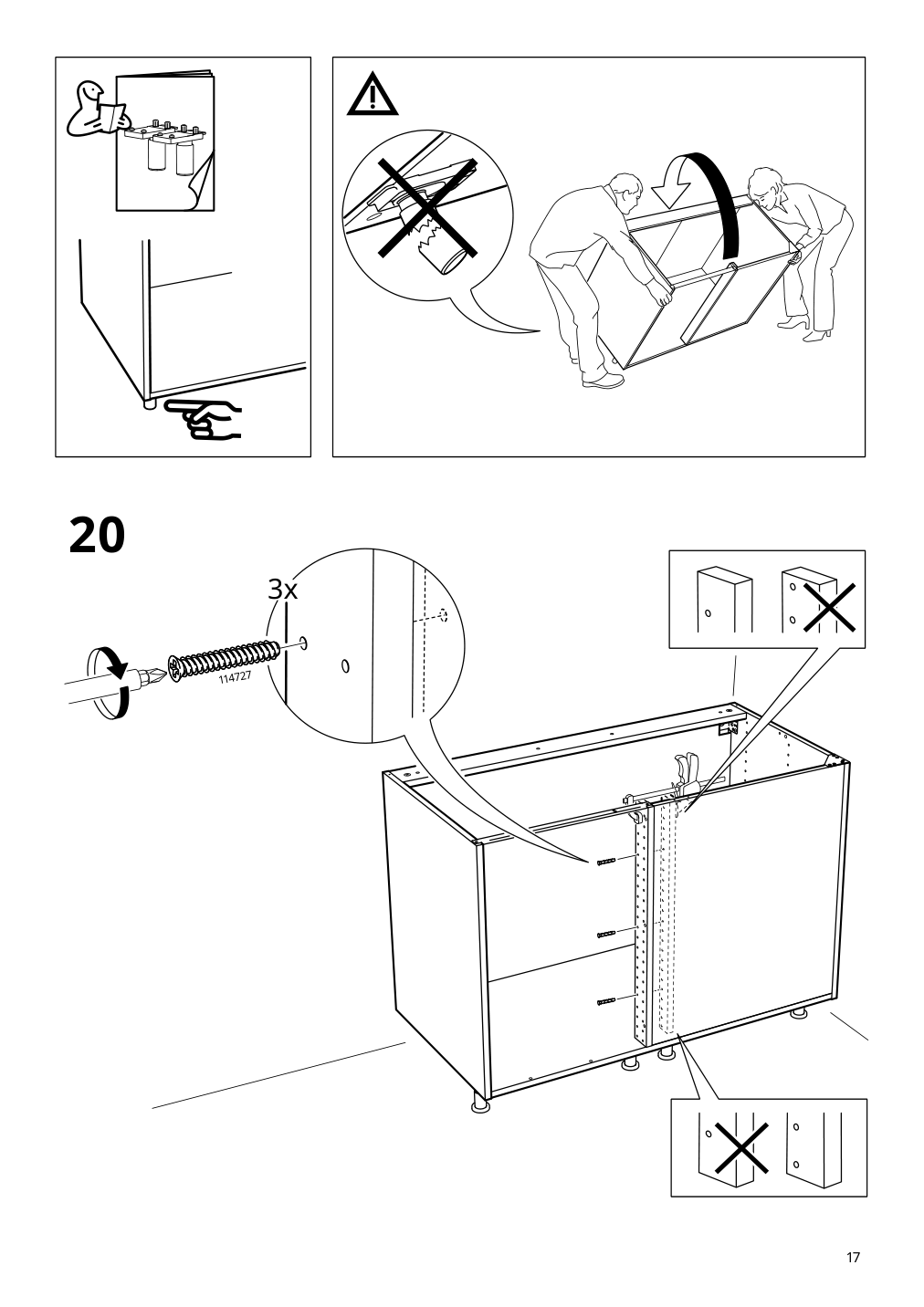 Assembly instructions for IKEA Sektion base corner cabinet frame white | Page 17 - IKEA SEKTION corner base cab w pull-out fitting 594.644.89