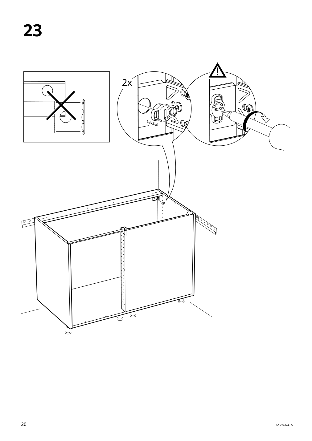 Assembly instructions for IKEA Sektion base corner cabinet frame white | Page 20 - IKEA SEKTION corner base cab w pull-out fitting 194.618.88