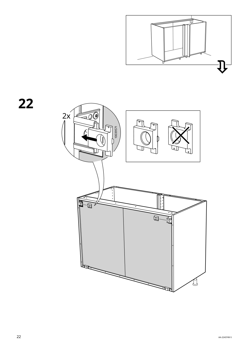 Assembly instructions for IKEA Sektion base corner cabinet frame white | Page 22 - IKEA SEKTION corner base cab w pull-out fitting 494.561.21