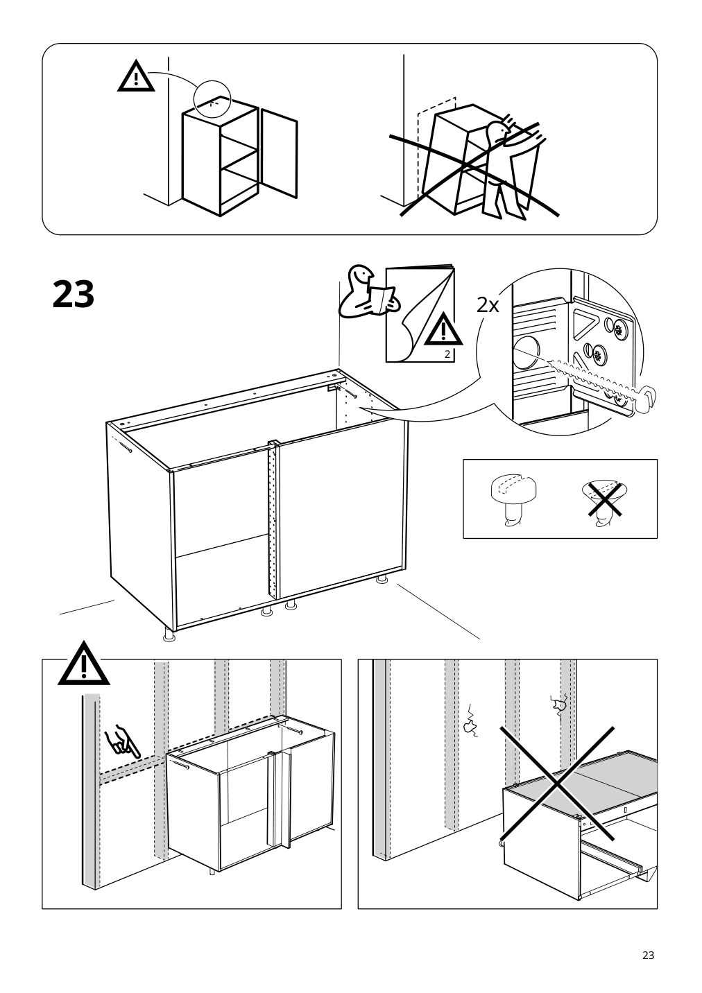 Assembly instructions for IKEA Sektion base corner cabinet frame white | Page 23 - IKEA SEKTION corner base cab w pull-out fitting 194.618.88