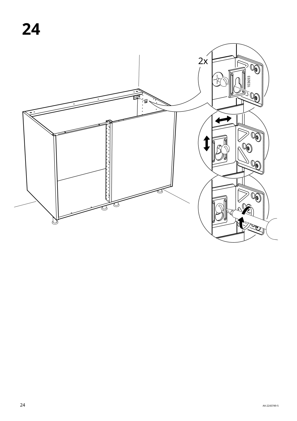 Assembly instructions for IKEA Sektion base corner cabinet frame white | Page 24 - IKEA SEKTION corner base cab w pull-out fitting 494.561.21