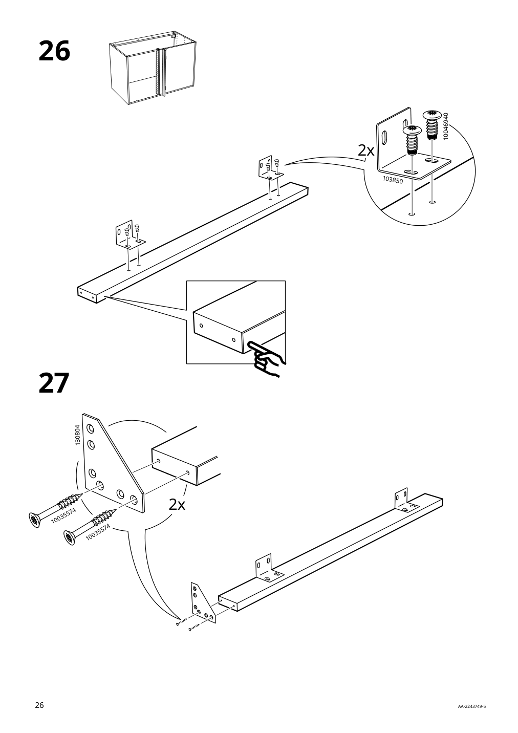 Assembly instructions for IKEA Sektion base corner cabinet frame white | Page 26 - IKEA SEKTION corner base cabinet with shelf 694.679.77