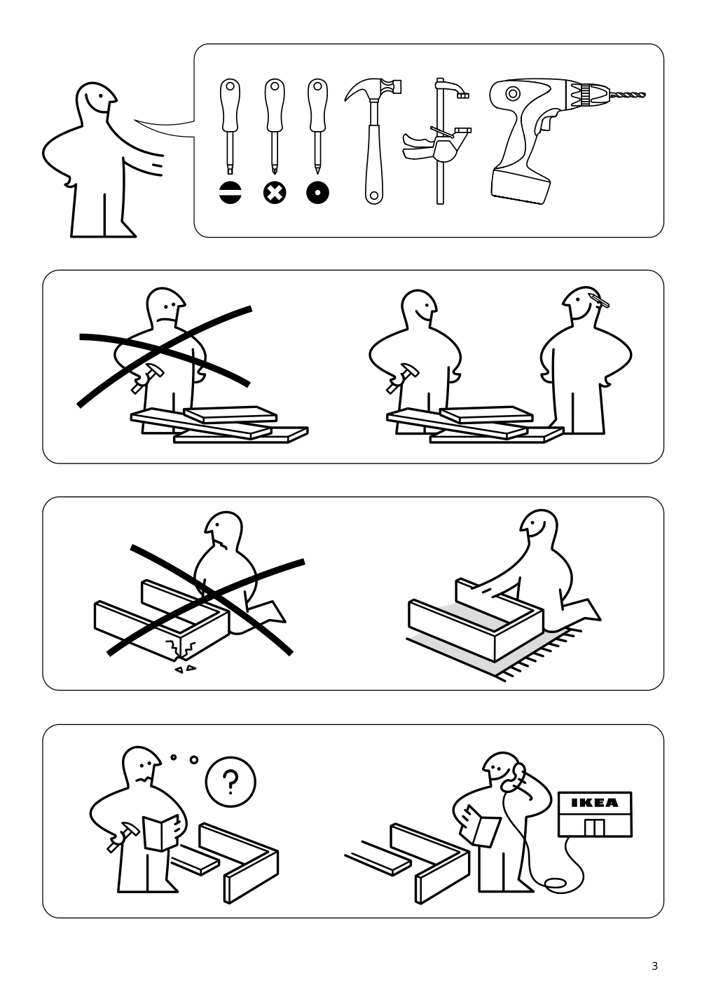 Assembly instructions for IKEA Sektion base corner cabinet frame white | Page 3 - IKEA SEKTION corner base cab w pull-out fitting 194.618.88