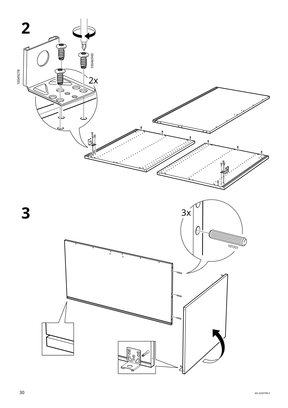 Assembly instructions for IKEA Sektion base corner cabinet frame white | Page 30 - IKEA SEKTION corner base cabinet with shelf 494.573.71