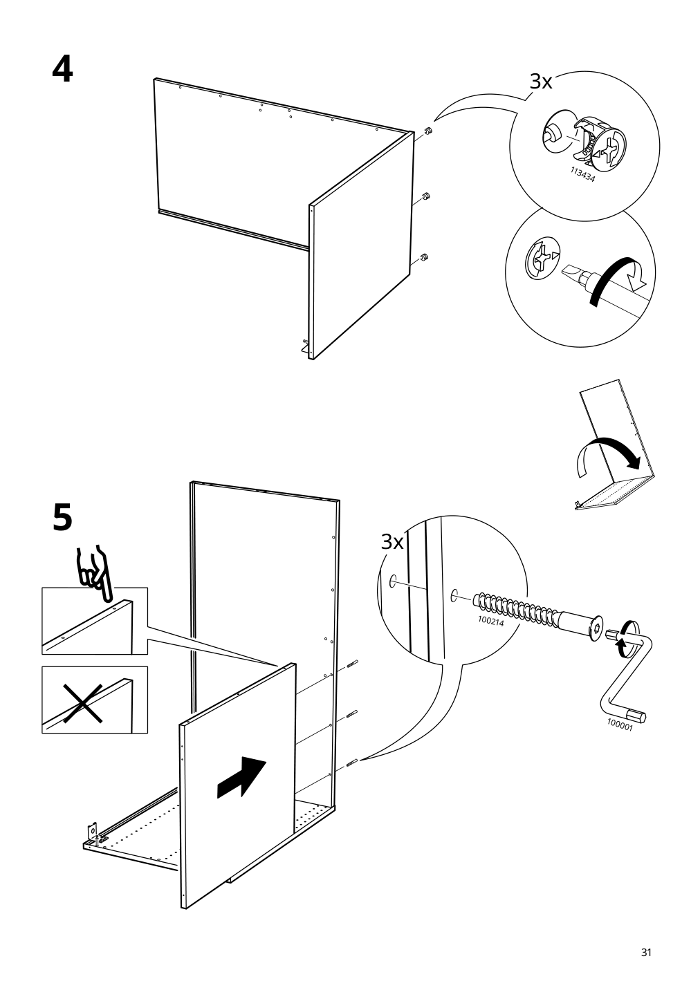 Assembly instructions for IKEA Sektion base corner cabinet frame white | Page 31 - IKEA SEKTION corner base cabinet with shelf 894.528.47