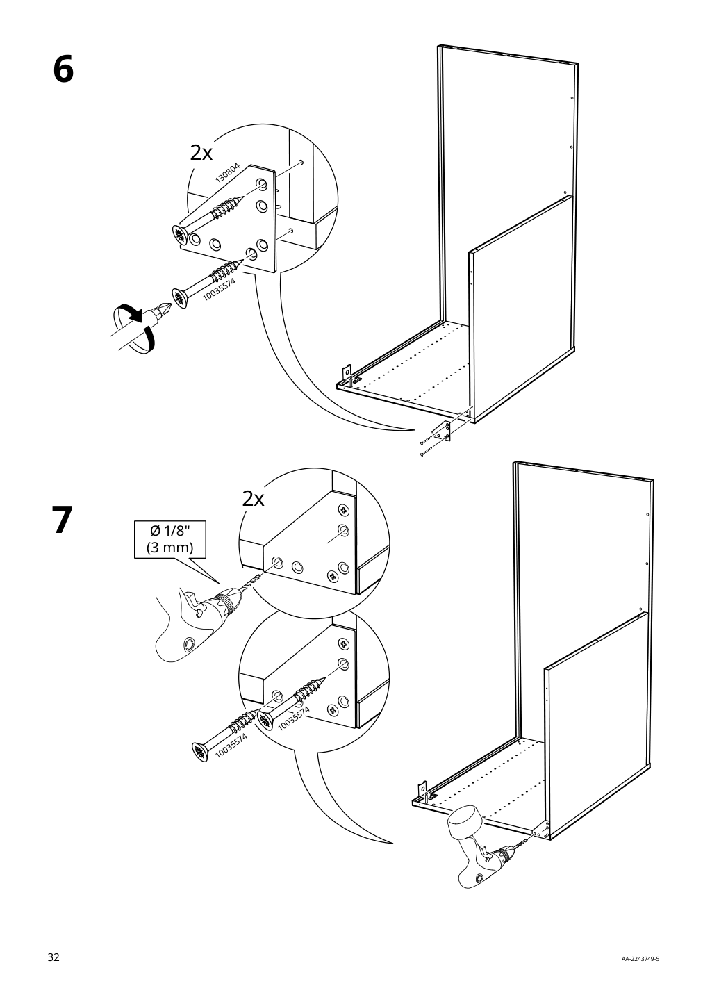 Assembly instructions for IKEA Sektion base corner cabinet frame white | Page 32 - IKEA SEKTION corner base cab w pull-out fitting 594.644.89