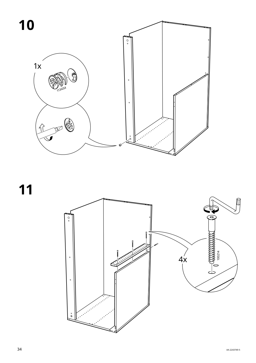 Assembly instructions for IKEA Sektion base corner cabinet frame white | Page 34 - IKEA SEKTION corner base cabinet with shelf 894.528.47