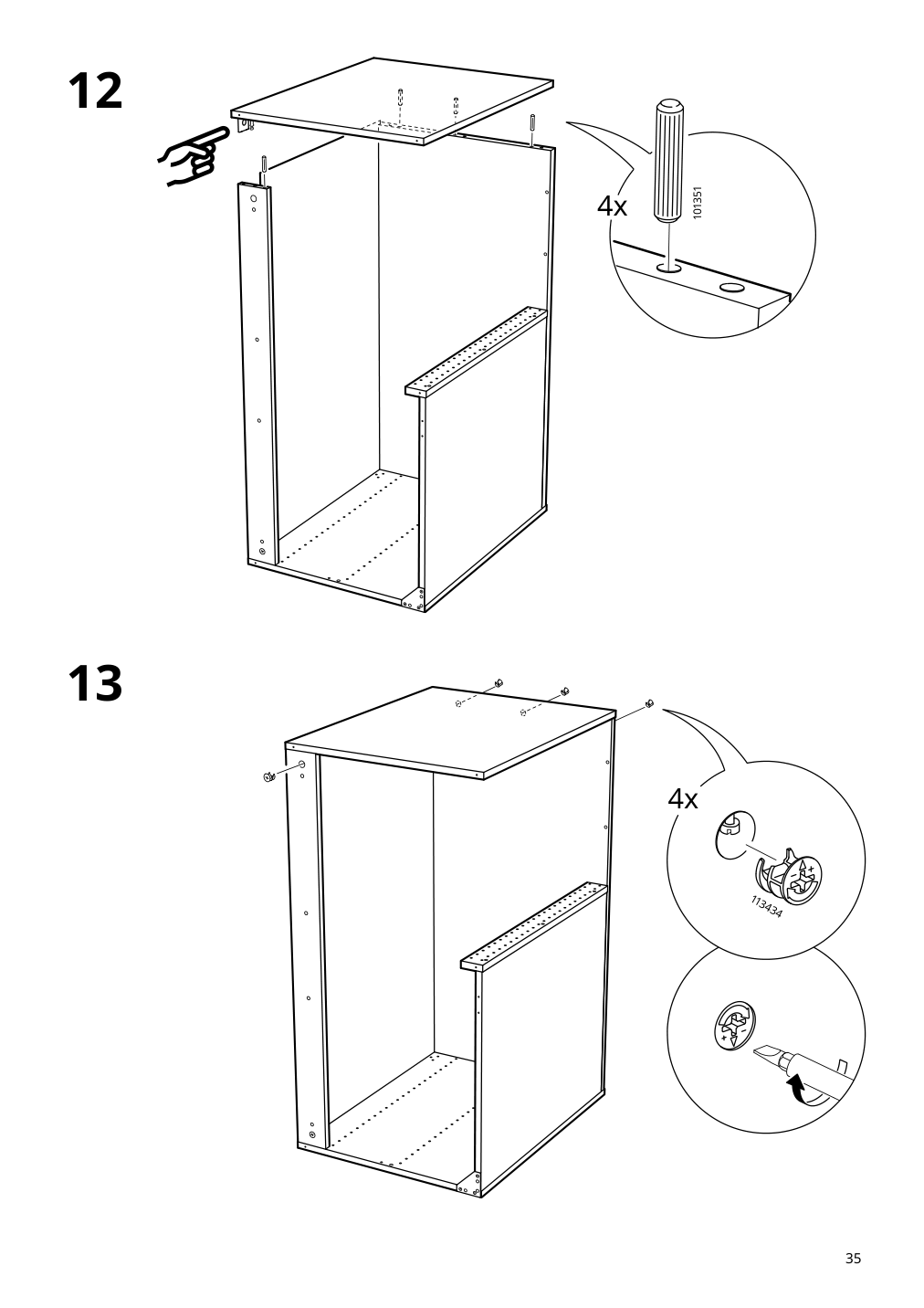 Assembly instructions for IKEA Sektion base corner cabinet frame white | Page 35 - IKEA SEKTION corner base cabinet with shelf 494.573.71