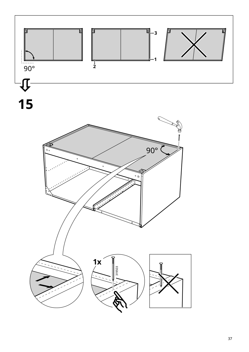 Assembly instructions for IKEA Sektion base corner cabinet frame white | Page 37 - IKEA SEKTION corner base cabinet with shelf 694.679.77