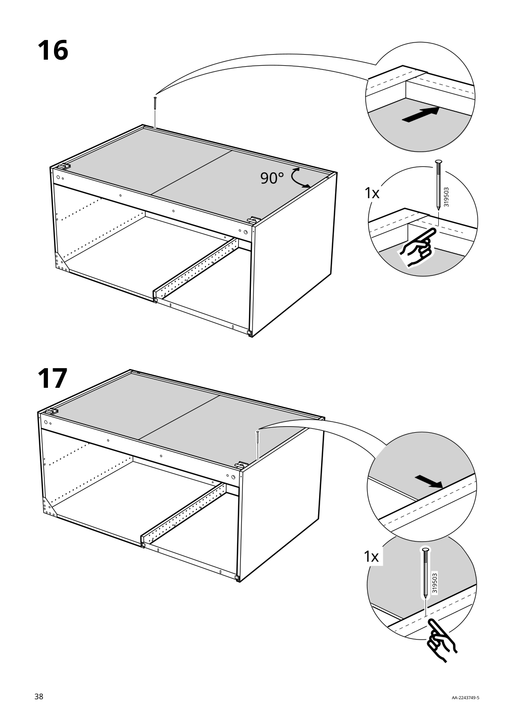 Assembly instructions for IKEA Sektion base corner cabinet frame white | Page 38 - IKEA SEKTION corner base cabinet with shelf 694.679.77