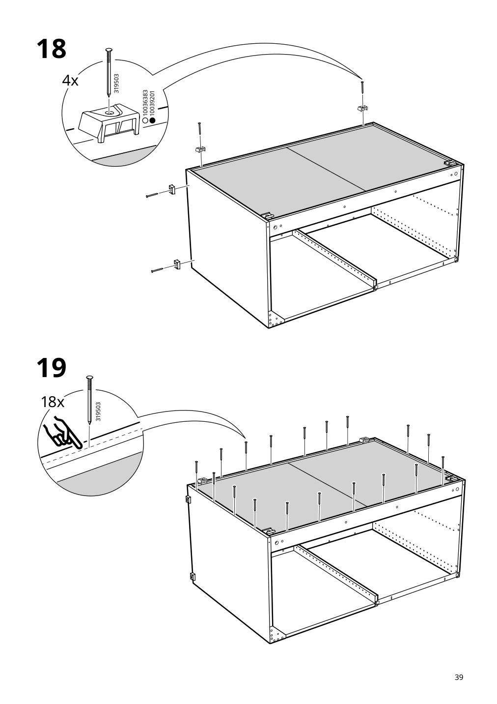 Assembly instructions for IKEA Sektion base corner cabinet frame white | Page 39 - IKEA SEKTION corner base cabinet with shelf 494.573.71