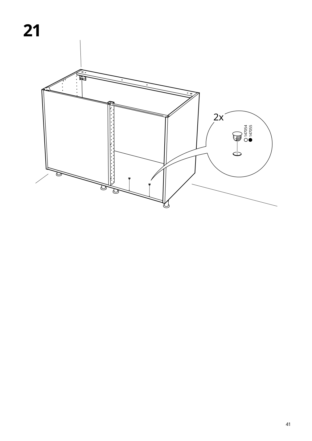 Assembly instructions for IKEA Sektion base corner cabinet frame white | Page 41 - IKEA SEKTION corner base cabinet with shelf 494.573.71