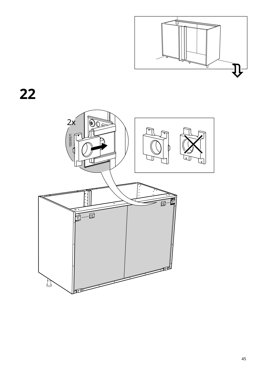 Assembly instructions for IKEA Sektion base corner cabinet frame white | Page 45 - IKEA SEKTION corner base cabinet with shelf 494.573.71