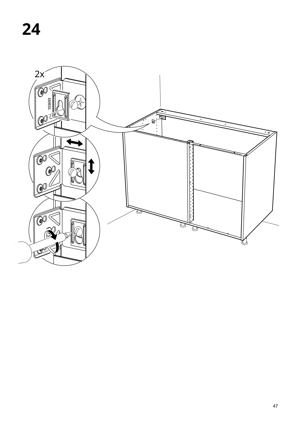 Assembly instructions for IKEA Sektion base corner cabinet frame white | Page 47 - IKEA SEKTION corner base cabinet with shelf 694.679.77