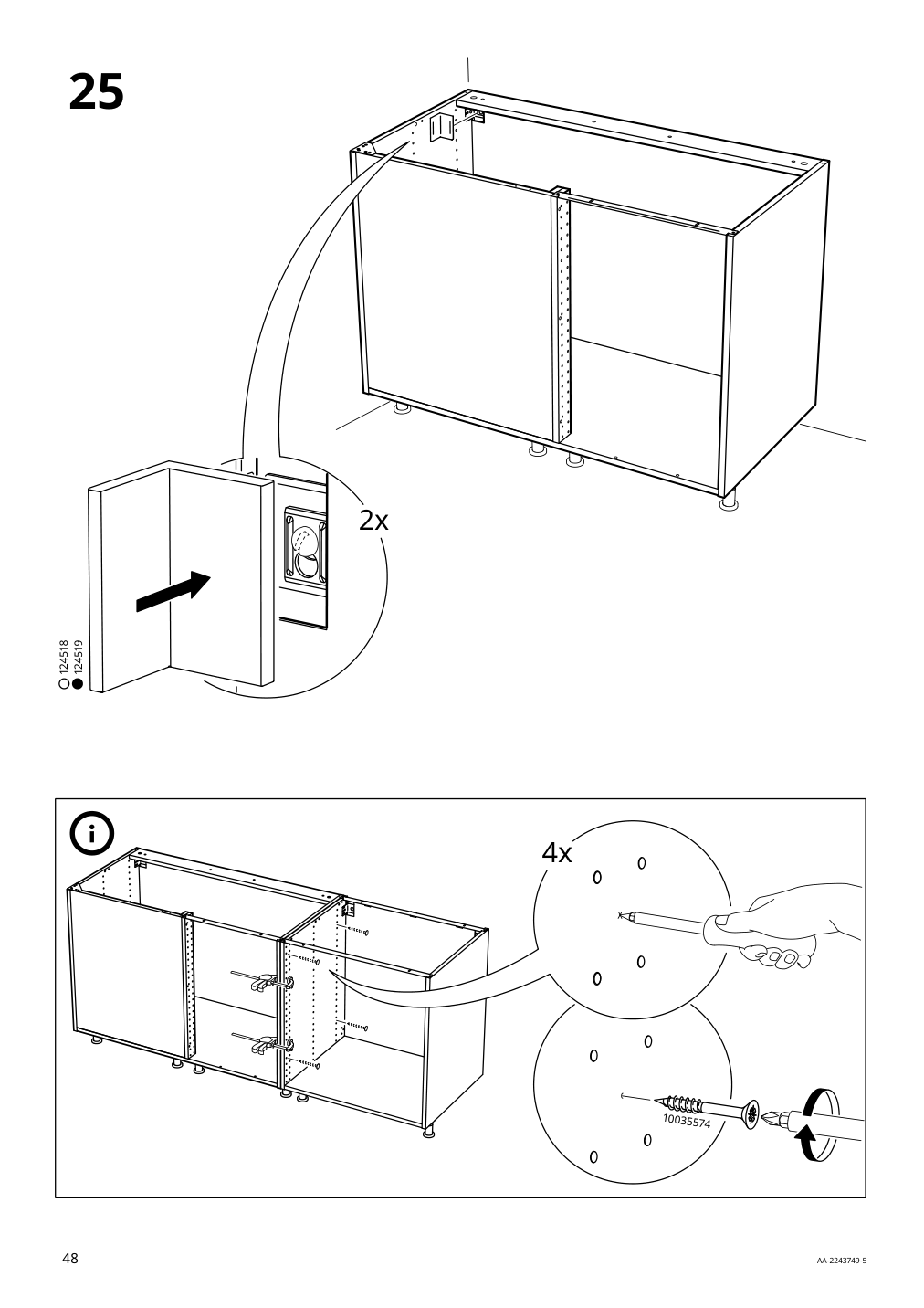 Assembly instructions for IKEA Sektion base corner cabinet frame white | Page 48 - IKEA SEKTION corner base cabinet with shelf 494.573.71