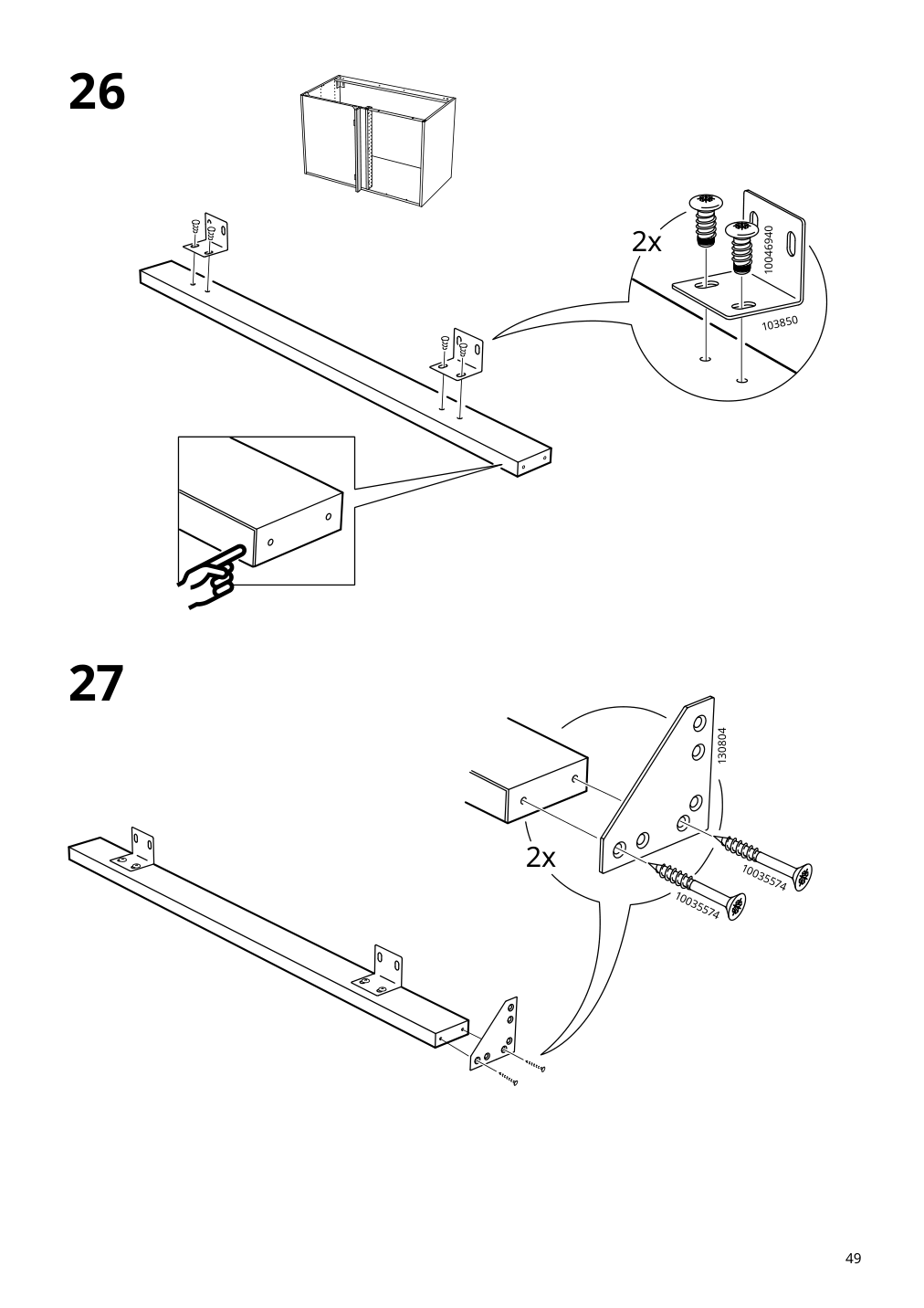 Assembly instructions for IKEA Sektion base corner cabinet frame white | Page 49 - IKEA SEKTION corner base cab w pull-out fitting 594.644.89