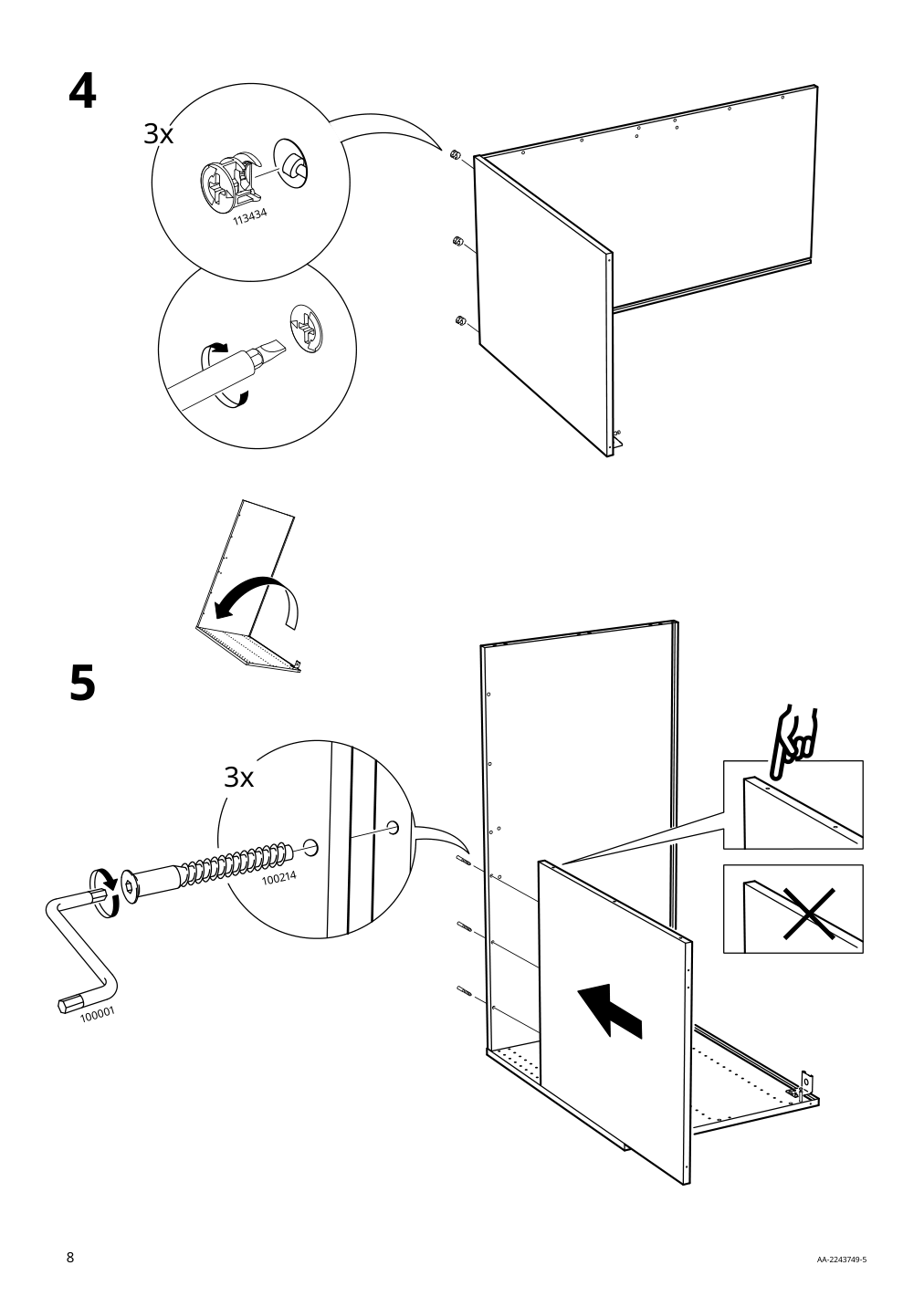 Assembly instructions for IKEA Sektion base corner cabinet frame white | Page 8 - IKEA SEKTION corner base cabinet with shelf 694.679.77