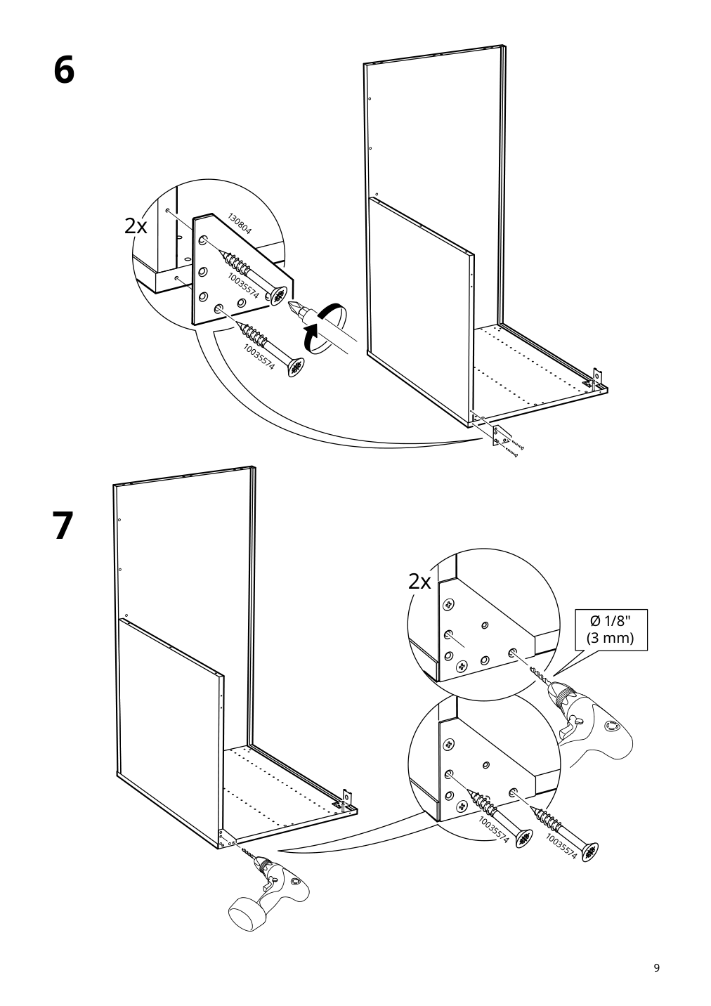 Assembly instructions for IKEA Sektion base corner cabinet frame white | Page 9 - IKEA SEKTION corner base cab w pull-out fitting 594.644.89