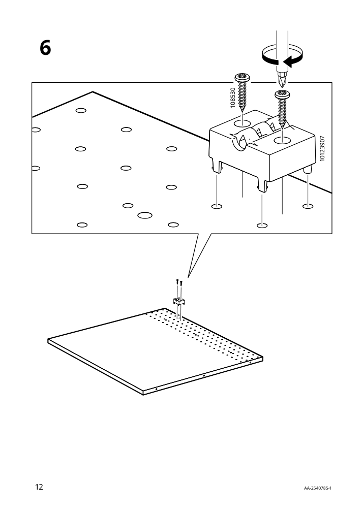 Assembly instructions for IKEA Sektion base corner cabinet frame white | Page 12 - IKEA SEKTION corner base cab w drawer and shelf 995.835.03