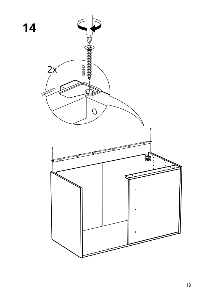 Assembly instructions for IKEA Sektion base corner cabinet frame white | Page 19 - IKEA SEKTION corner base cab w drawer and shelf 995.835.03