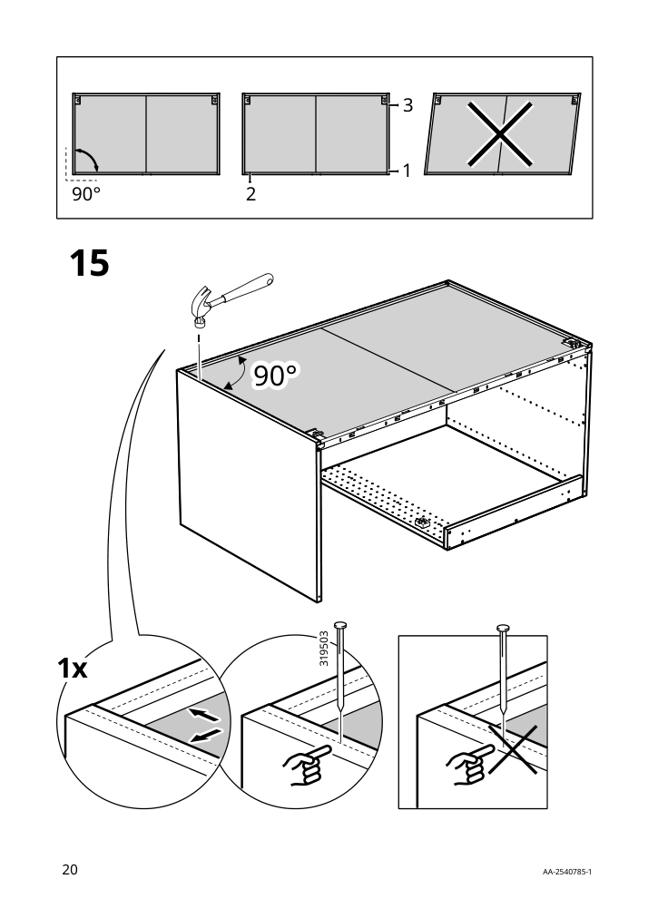 Assembly instructions for IKEA Sektion base corner cabinet frame white | Page 20 - IKEA SEKTION corner base cab w drawer and shelf 995.835.03