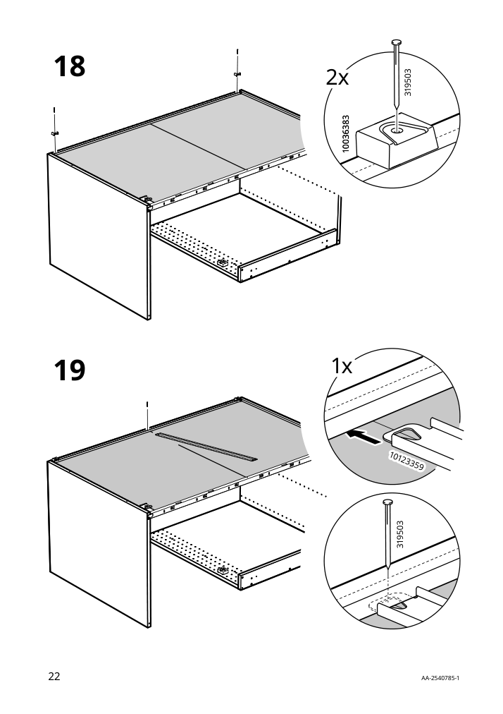 Assembly instructions for IKEA Sektion base corner cabinet frame white | Page 22 - IKEA SEKTION corner base cab w drawer and shelf 995.835.03