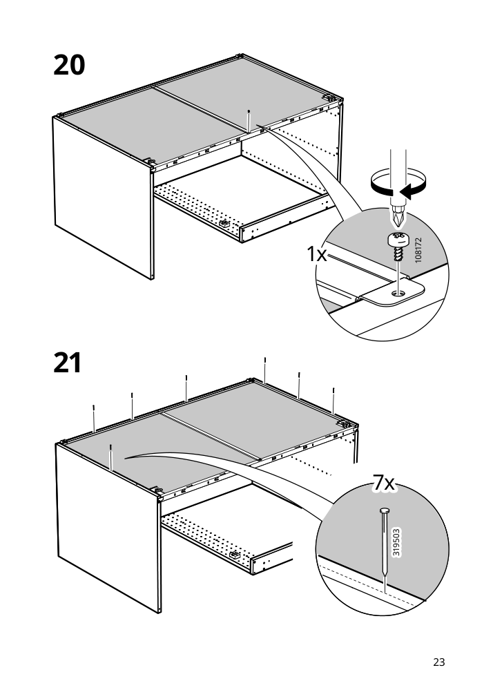 Assembly instructions for IKEA Sektion base corner cabinet frame white | Page 23 - IKEA SEKTION corner base cab w drawer and shelf 995.835.03