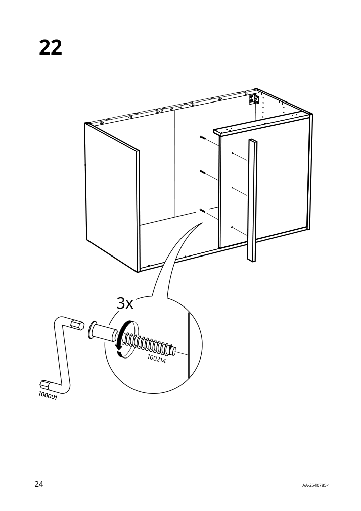Assembly instructions for IKEA Sektion base corner cabinet frame white | Page 24 - IKEA SEKTION corner base cab w drawer and shelf 995.835.03