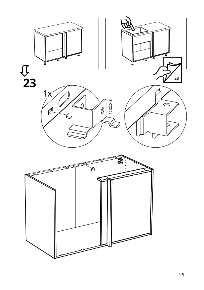 Assembly instructions for IKEA Sektion base corner cabinet frame white | Page 25 - IKEA SEKTION corner base cab w drawer and shelf 995.835.03
