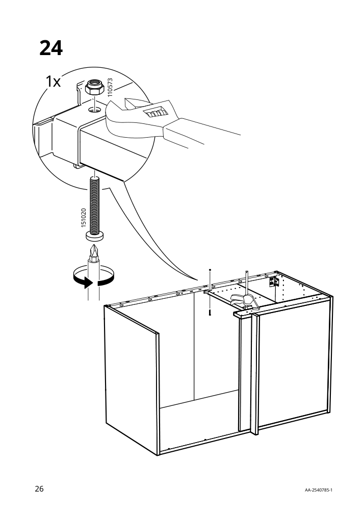 Assembly instructions for IKEA Sektion base corner cabinet frame white | Page 26 - IKEA SEKTION corner base cab w drawer and shelf 995.835.03