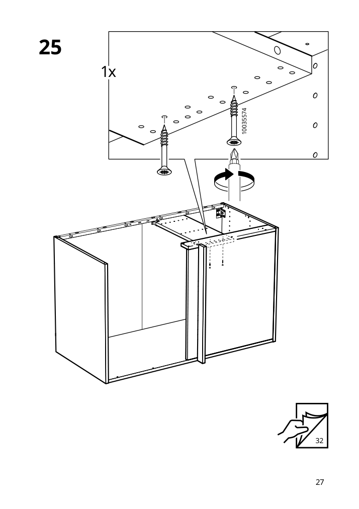 Assembly instructions for IKEA Sektion base corner cabinet frame white | Page 27 - IKEA SEKTION corner base cab w drawer and shelf 995.835.03