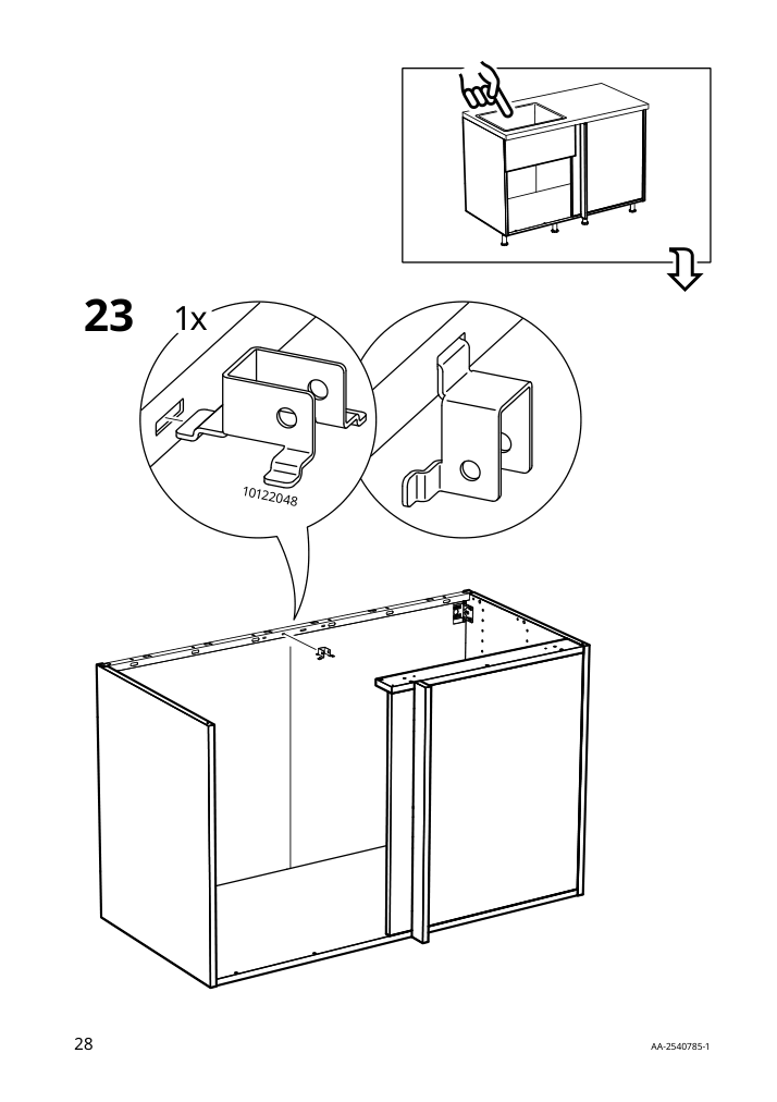 Assembly instructions for IKEA Sektion base corner cabinet frame white | Page 28 - IKEA SEKTION corner base cab w drawer and shelf 995.835.03