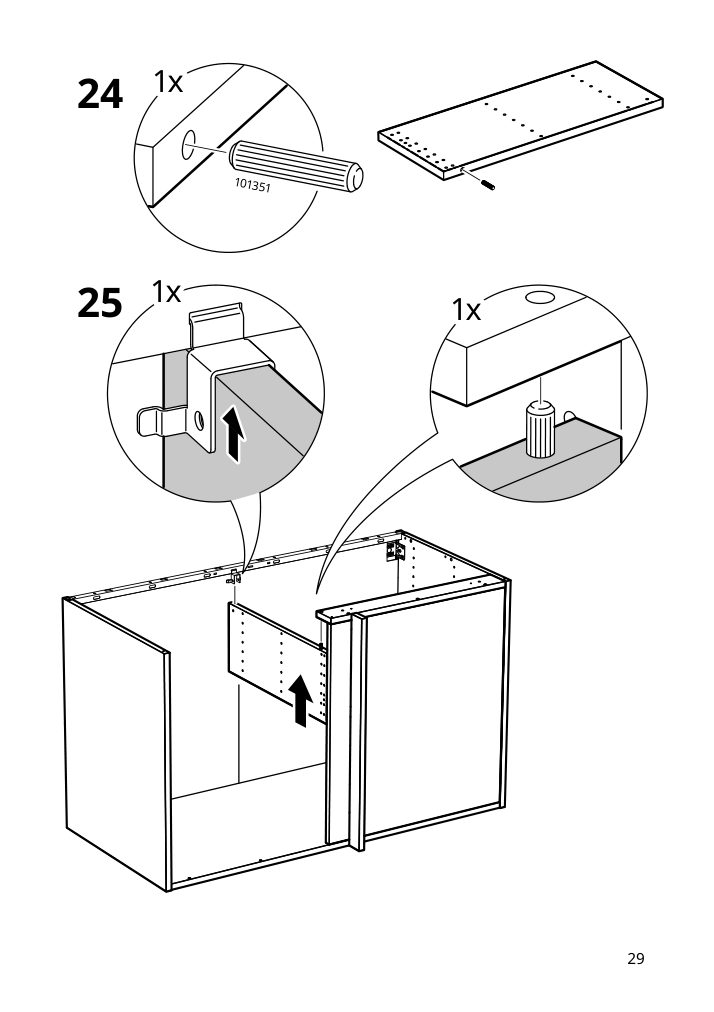 Assembly instructions for IKEA Sektion base corner cabinet frame white | Page 29 - IKEA SEKTION corner base cab w drawer and shelf 995.835.03
