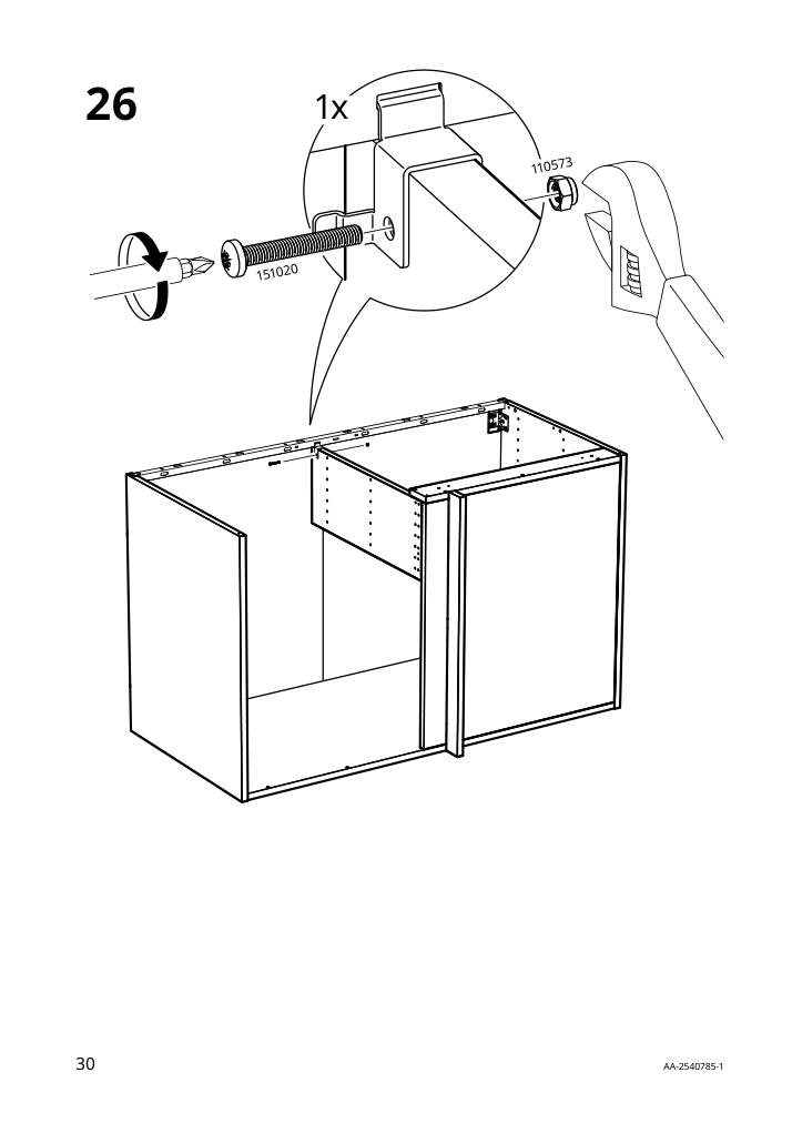 Assembly instructions for IKEA Sektion base corner cabinet frame white | Page 30 - IKEA SEKTION corner base cab w drawer and shelf 995.835.03