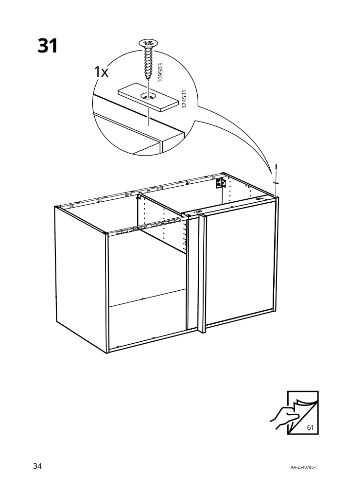 Assembly instructions for IKEA Sektion base corner cabinet frame white | Page 34 - IKEA SEKTION corner base cab w drawer and shelf 995.835.03