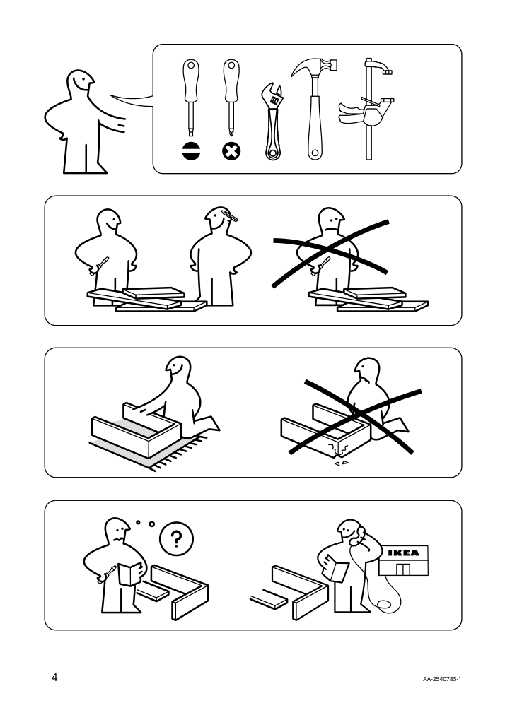 Assembly instructions for IKEA Sektion base corner cabinet frame white | Page 4 - IKEA SEKTION corner base cab w drawer and shelf 995.835.03