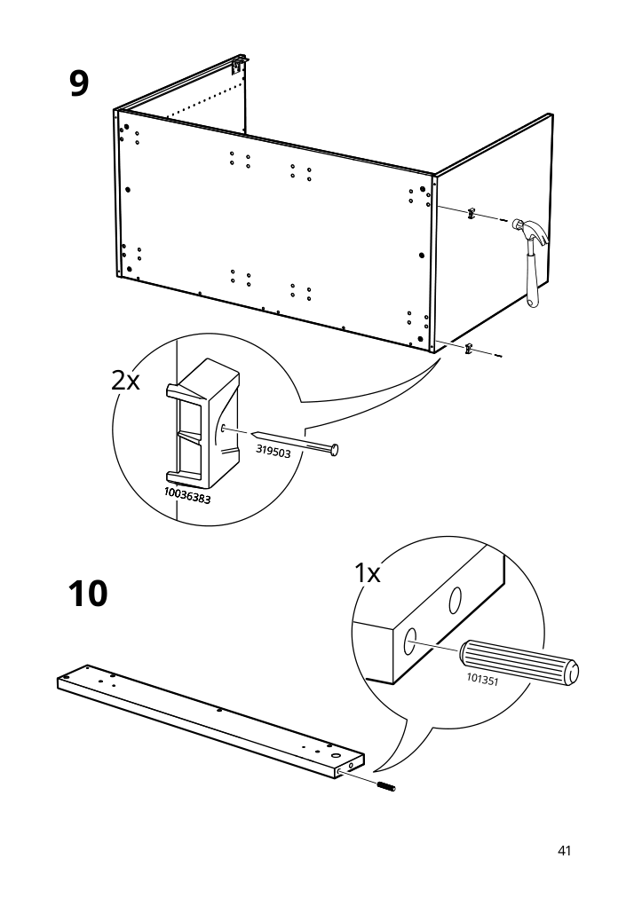 Assembly instructions for IKEA Sektion base corner cabinet frame white | Page 41 - IKEA SEKTION corner base cab w drawer and shelf 995.835.03