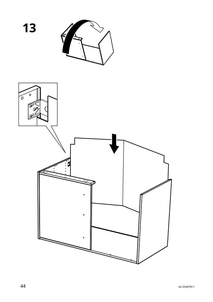 Assembly instructions for IKEA Sektion base corner cabinet frame white | Page 44 - IKEA SEKTION corner base cab w drawer and shelf 995.835.03