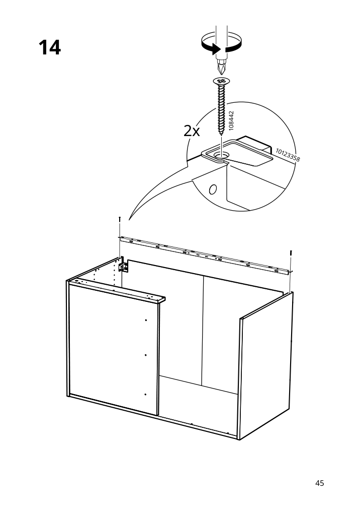 Assembly instructions for IKEA Sektion base corner cabinet frame white | Page 45 - IKEA SEKTION corner base cab w drawer and shelf 995.835.03